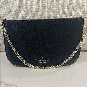 Kate Spade black Clutch with Gold Chain